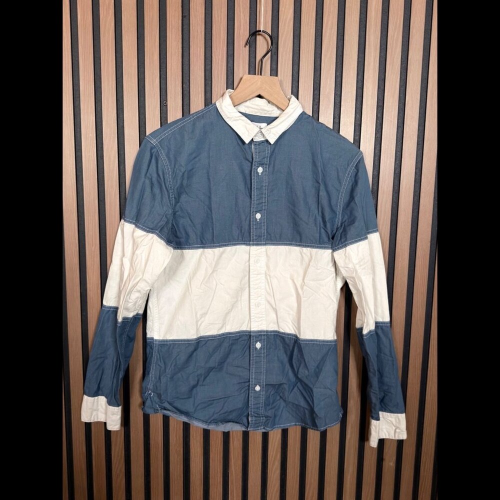 The Rail Shirt S / XS Womens Blue White Stripe Long Sleeve Button Down
